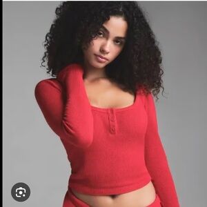 SKIMS Waffle Knit Henley